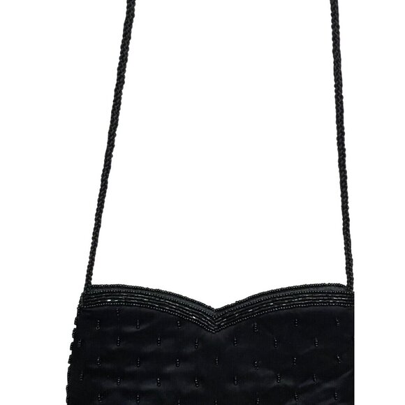 Vtg Shoulder Bag Clutch Beaded Back Sequined Front Paisley Hong Kong “Sample” - Picture 8 of 10